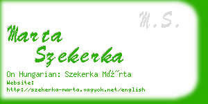 marta szekerka business card